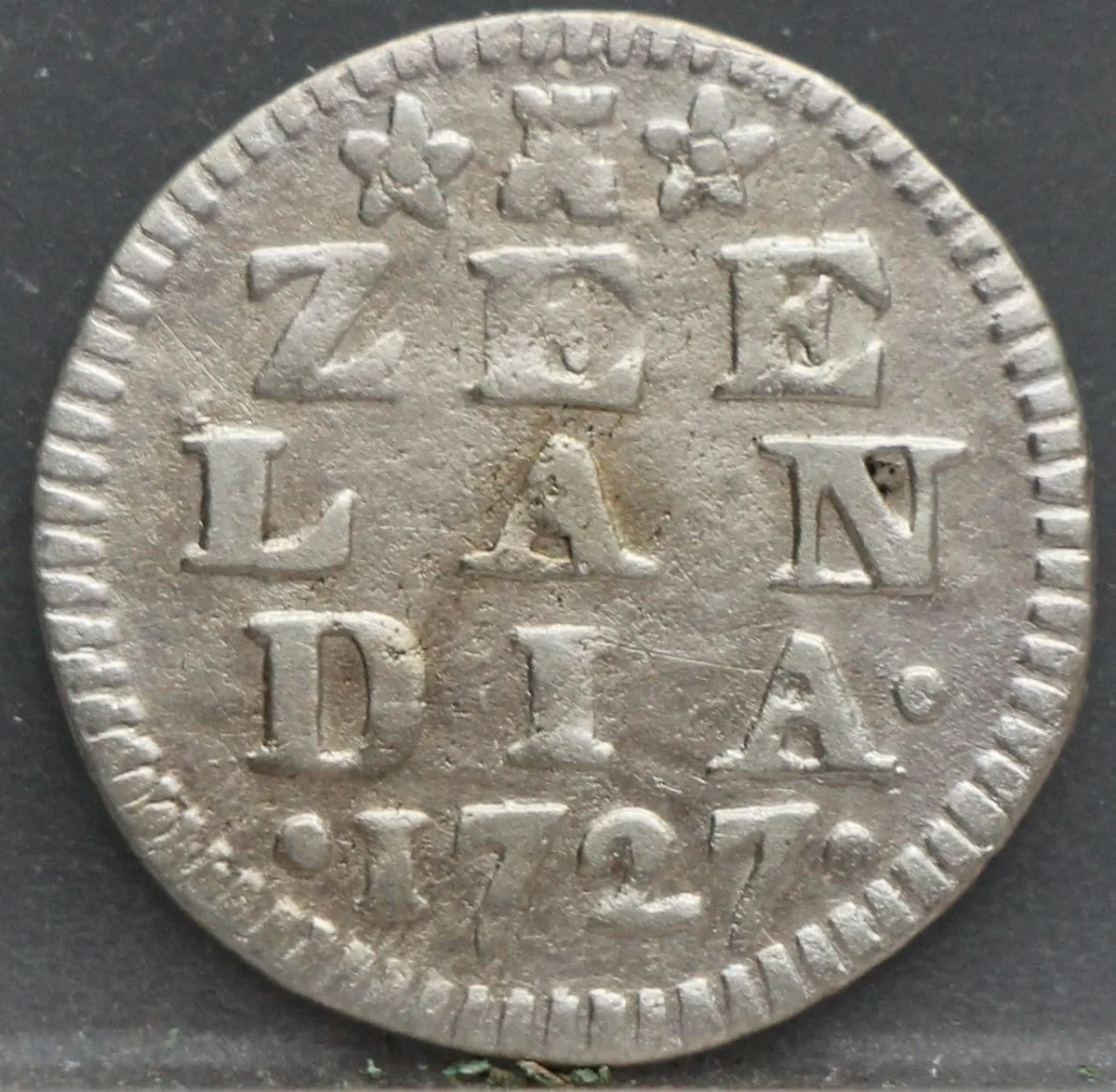 2 Stuiver 1727 — Dubbele Wapenstuiver Zeeland Zilver voorzijde, Zilver (Ag)