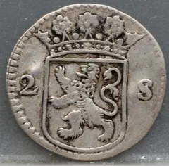2 Stuiver 1727 Holland — Dubbele Wapenstuiver achterzijde