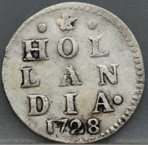 2 Stuiver 1728 Holland — Dubbele Wapenstuiver
