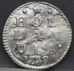 2 Stuiver 1728 Holland — Dubbele Wapenstuiver voorzijde