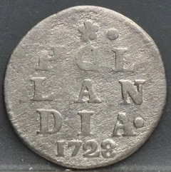 2 Stuiver 1728 Holland — Dubbele Wapenstuiver voorzijde