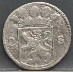 2 Stuiver 1728 Holland — Dubbele Wapenstuiver achterzijde