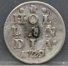 2 Stuiver 1729 Holland — Dubbele Wapenstuiver voorzijde
