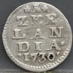 2 Stuiver 1730 Zeeland — Dubbele Wapenstuiver voorzijde, Zilver (Ag)