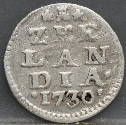 2 Stuiver 1730 Zeeland — Dubbele Wapenstuiver