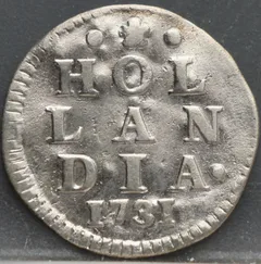 2 Stuiver 1731 — Dubbele Wapenstuiver Holland voorzijde