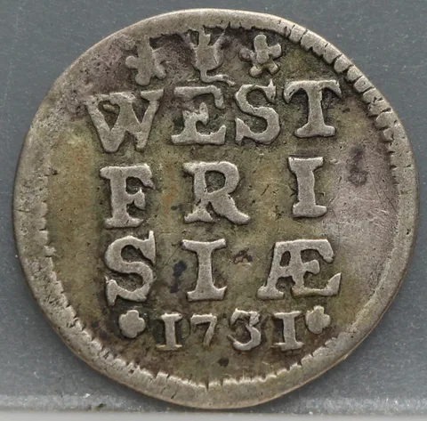 2 Stuiver 1731 — Dubbele Wapenstuiver West-Friesland Zilver