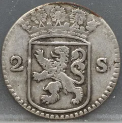 2 Stuiver 1731 Holland — Dubbele Wapenstuiver achterzijde