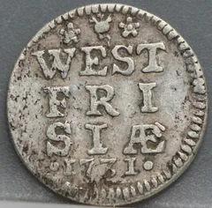 2 Stuiver 1731 West-Friesland — Dubbele Wapenstuiver voorzijde, zilver