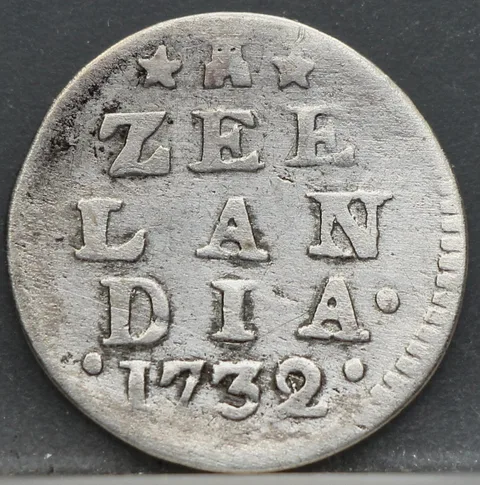 2 Stuiver 1732 — Dubbele Wapenstuiver Zeeland Zilver