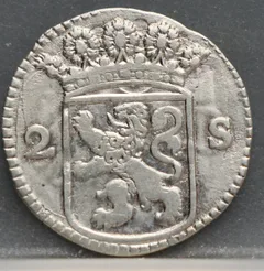 2 Stuiver 1732 Holland — Dubbele Wapenstuiver achterzijde