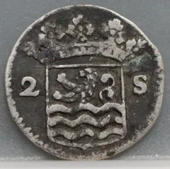 2 Stuiver 1732 Zeeland — Dubbele Wapenstuiver achterzijde, Zilver (Ag)