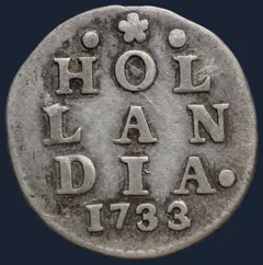 2 Stuiver 1733/1732 overslag Holland — Dubbele Wapenstuiver 1733/1732 - zeldzaam