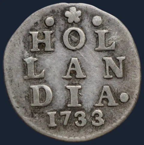 2 Stuiver 1733/1732 overslag Holland — Dubbele Wapenstuiver 1733/1732 - zeldzaam
