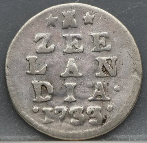 2 Stuiver 1733 – Dubbele Wapenstuiver Zeeland Zilver