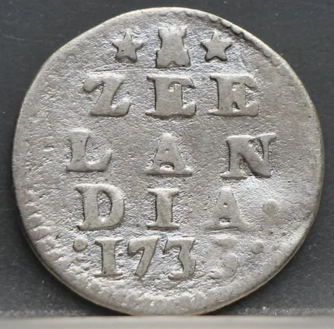 2 Stuiver 1733 — Dubbele Wapenstuiver Zeeland Zilver