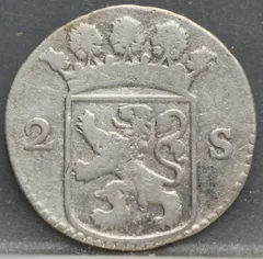 2 Stuiver 1733 Holland — Dubbele Wapenstuiver achterzijde