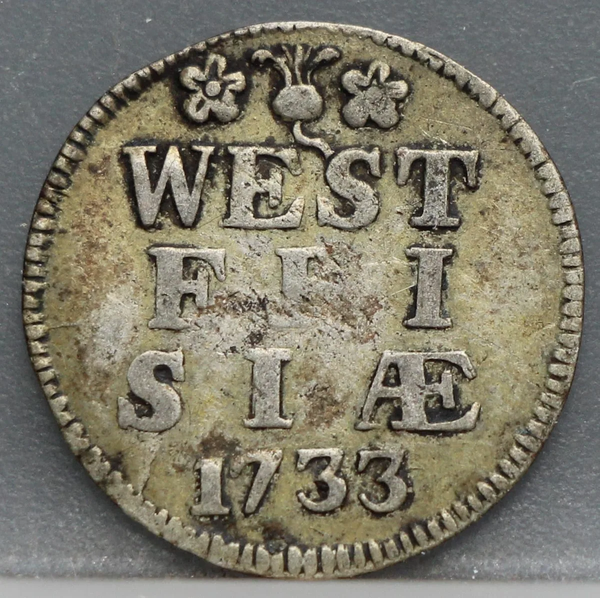 2 Stuiver 1733 West-Friesland — Dubbele Wapenstuiver voorzijde, zilver