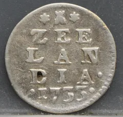 2 Stuiver 1733 Zeeland — Dubbele Wapenstuiver Zilver voorzijde, Zilver (Ag)