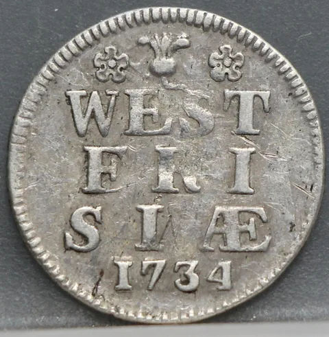 2 Stuiver 1734 West-Friesland — Dubbele Wapenstuiver