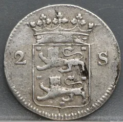 2 Stuiver 1734 West-Friesland — Dubbele Wapenstuiver achterzijde, Zilver