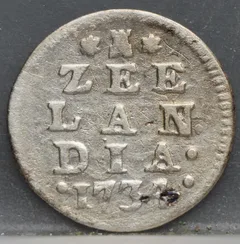 2 Stuiver 1734 Zeeland — Dubbele Wapenstuiver Zilver voorzijde, Zilver (Ag)