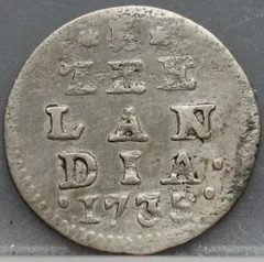 2 Stuiver 1735 — Dubbele Wapenstuiver Zeeland Zilver voorzijde, Zilver (Ag)