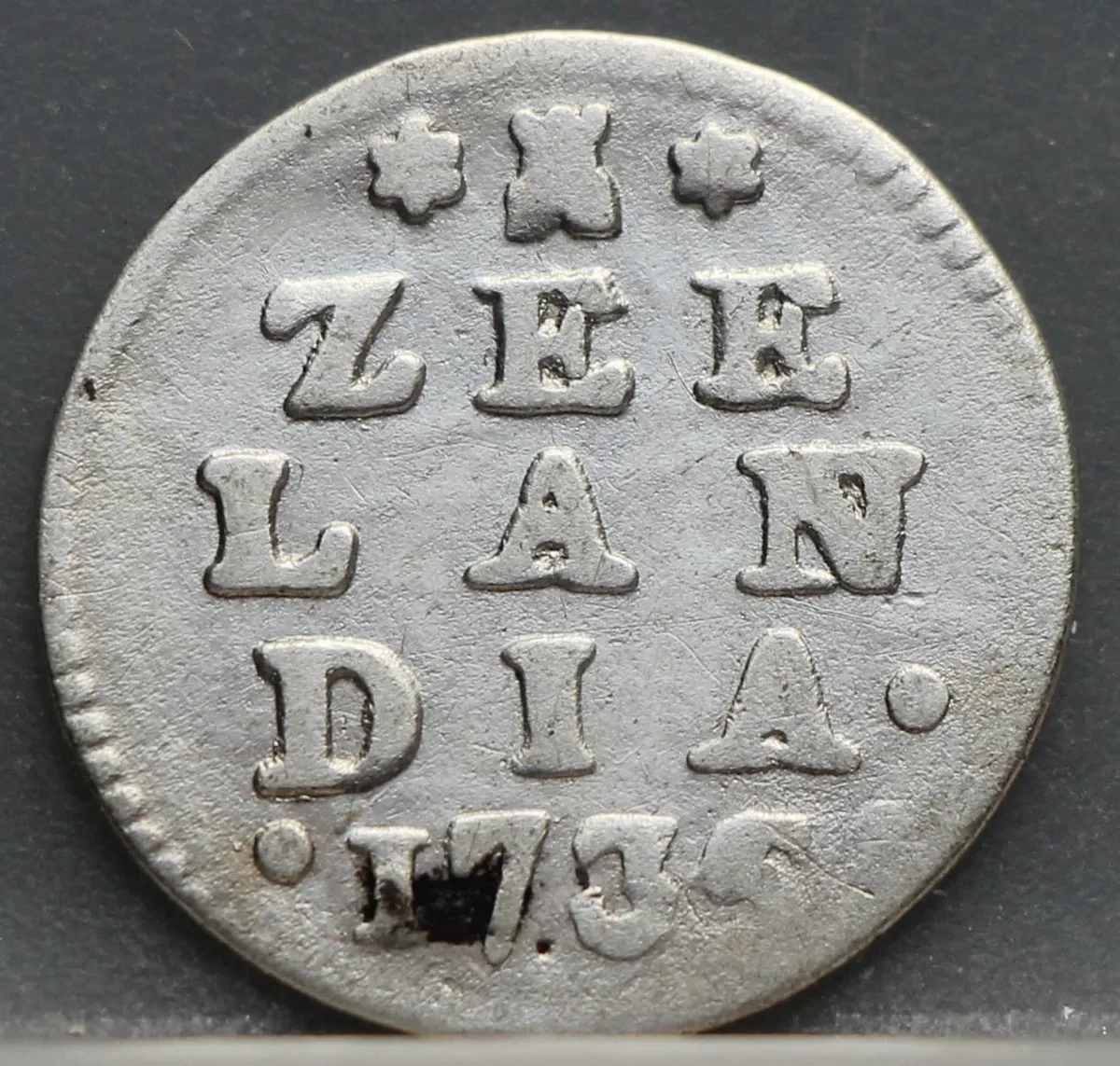 2 Stuiver 1735 — Dubbele Wapenstuiver Zeeland Zilver voorzijde, Zilver (Ag)