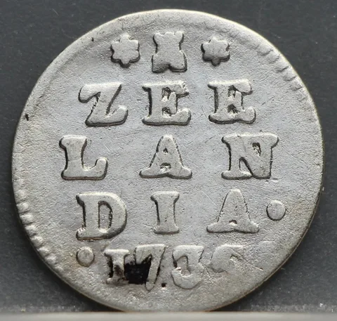 2 Stuiver 1735 — Dubbele Wapenstuiver Zeeland Zilver