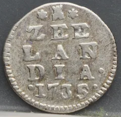 2 Stuiver 1735 Zeeland — Dubbele Wapenstuiver voorzijde, Zilver (Ag)