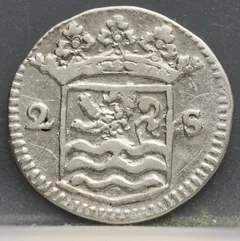 2 Stuiver 1735 Zeeland — Dubbele Wapenstuiver achterzijde, Zilver (Ag)