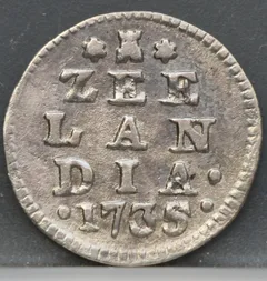 2 Stuiver 1735 Zeeland — Zilver voorzijde, Zilver (Ag)