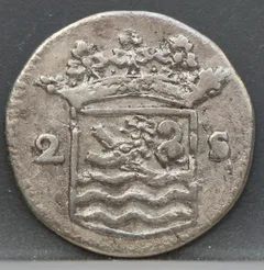 2 Stuiver 1735 Zeeland — Zilver achterzijde, Zilver (Ag)
