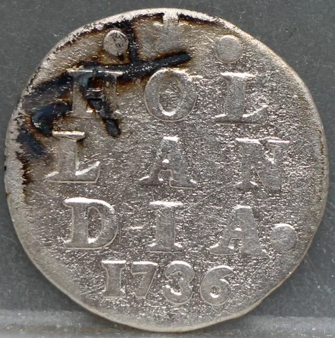 2 Stuiver 1736 Holland — Dubbele Wapenstuiver