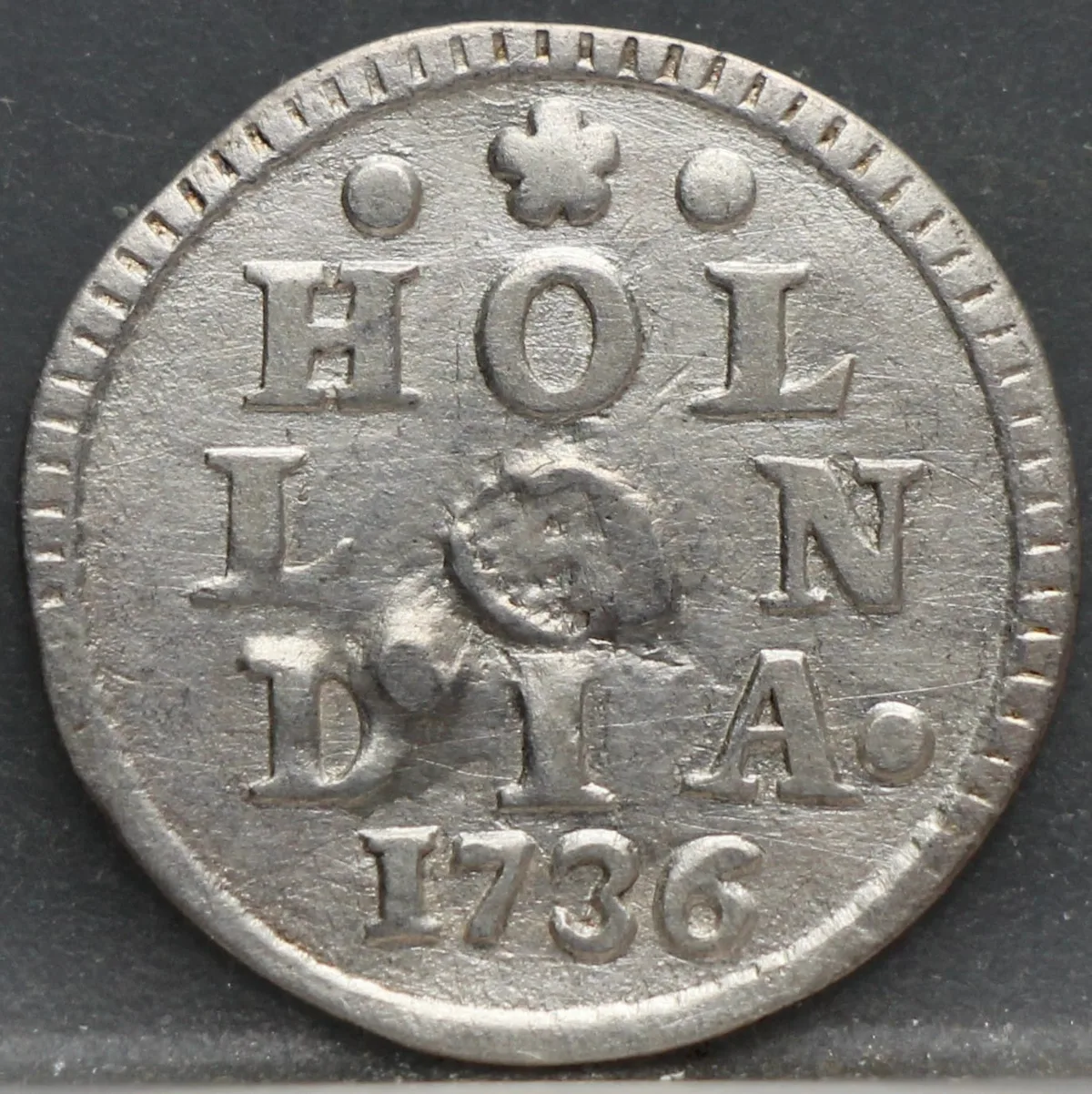 2 Stuiver 1736 Holland — Dubbele Wapenstuiver voorzijde