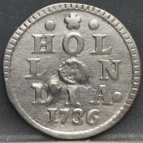 2 Stuiver 1736 Holland — Dubbele Wapenstuiver