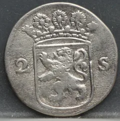 2 Stuiver 1736 Holland — Dubbele Wapenstuiver achterzijde