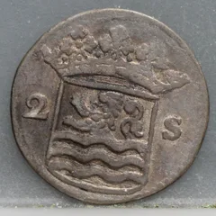 2 Stuiver 1736 Zeeland — Dubbele Wapenstuiver achterzijde, Zilver (Ag)