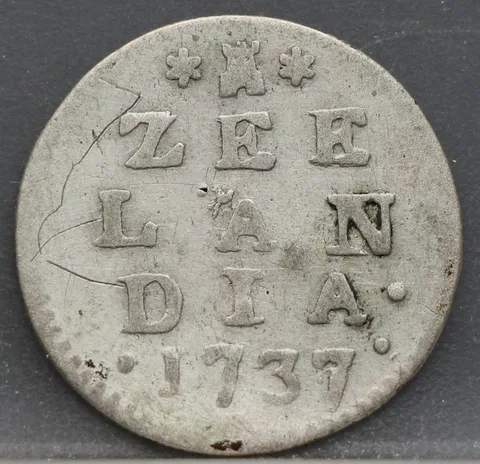 2 Stuiver 1737 — Dubbele Wapenstuiver Zeeland Zilver