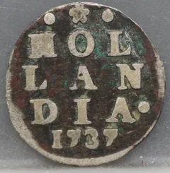 2 Stuiver 1737 Holland — Dubbele Wapenstuiver voorzijde, 2 Stuiver (dubbele wapenstuiver)