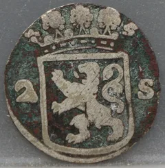 2 Stuiver 1737 Holland — Dubbele Wapenstuiver achterzijde, 2 Stuiver (dubbele wapenstuiver)