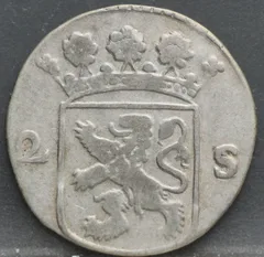 2 Stuiver 1737 Holland — Dubbele Wapenstuiver achterzijde