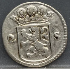 2 Stuiver 1737 Holland — Dubbele Wapenstuiver achterzijde