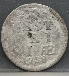 2 Stuiver 1738 West-Friesland — Dubbele Wapenstuiver voorzijde, Zilver