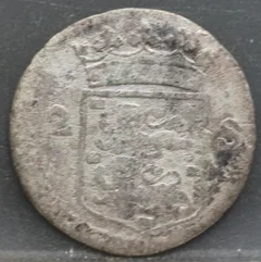 2 Stuiver 1738 West-Friesland — Dubbele Wapenstuiver achterzijde, Zilver