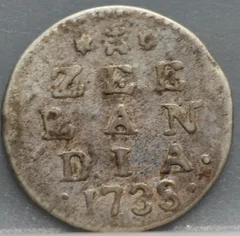2 Stuiver 1738 Zeeland — Dubbele Wapenstuiver Zilver voorzijde, Zilver (Ag)