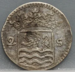 2 Stuiver 1738 Zeeland — Dubbele Wapenstuiver Zilver achterzijde, Zilver (Ag)