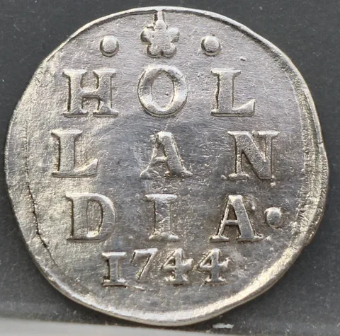 2 Stuiver 1744 Holland — Dubbele Wapenstuiver