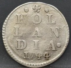2 Stuiver 1744 Holland — Dubbele Wapenstuiver voorzijde