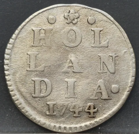 2 Stuiver 1744 Holland — Dubbele Wapenstuiver